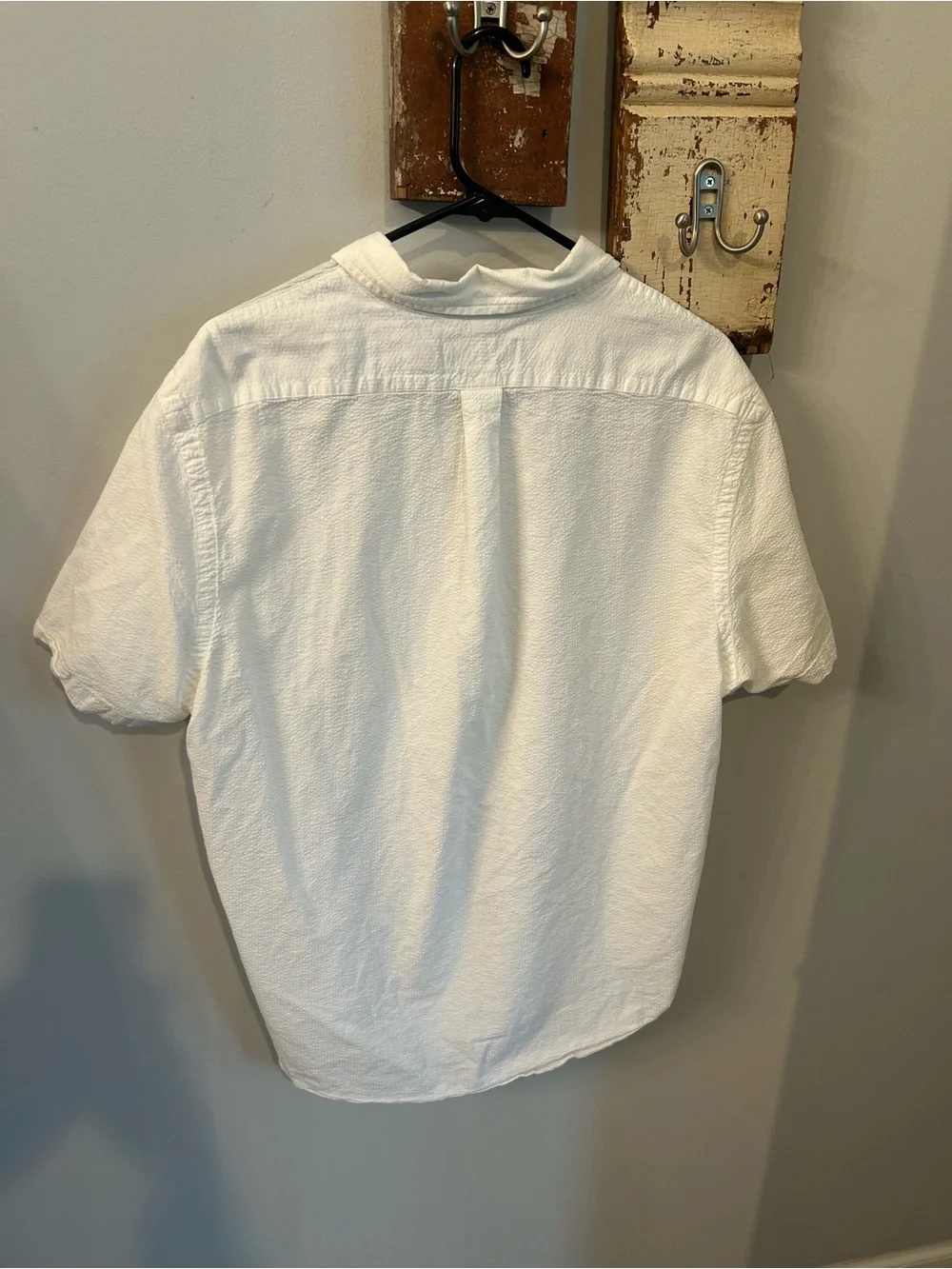 Ralph Lauren White Seersucker Button Down Short Sleeve
